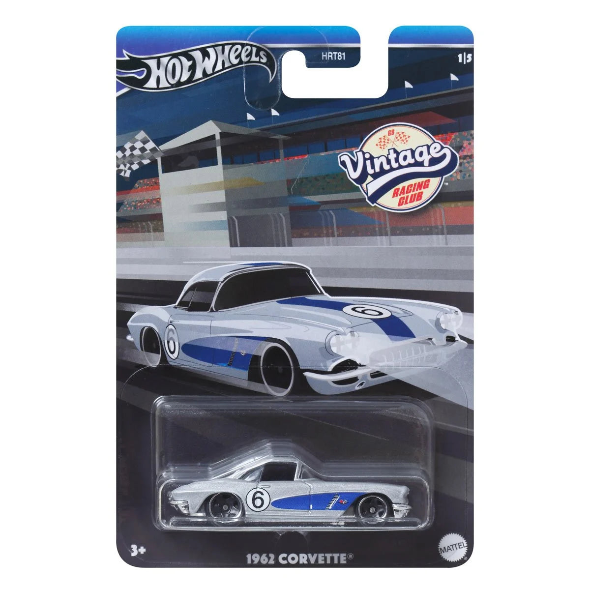 Hot Wheels Vintage Racing Club 1962 Corvette Diecast Car